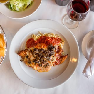 Fresh Veal Parmigiana w/ spaghetti